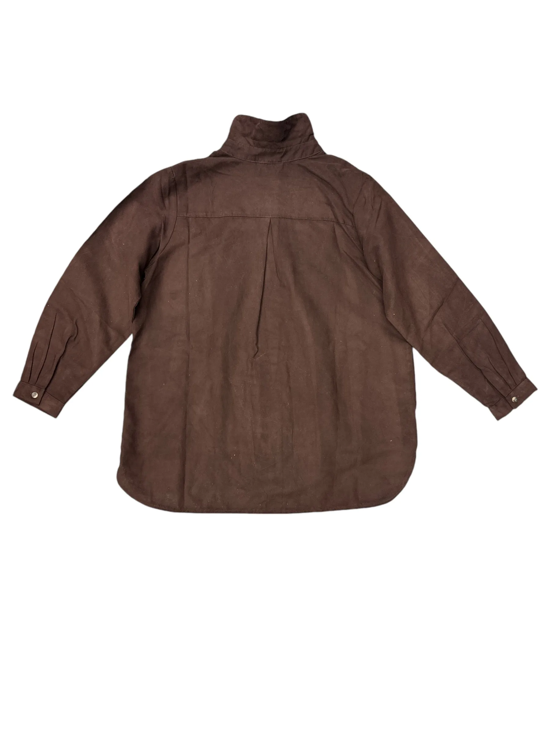 Blouse Long Sleeve By Joan Rivers In Brown, Size: L