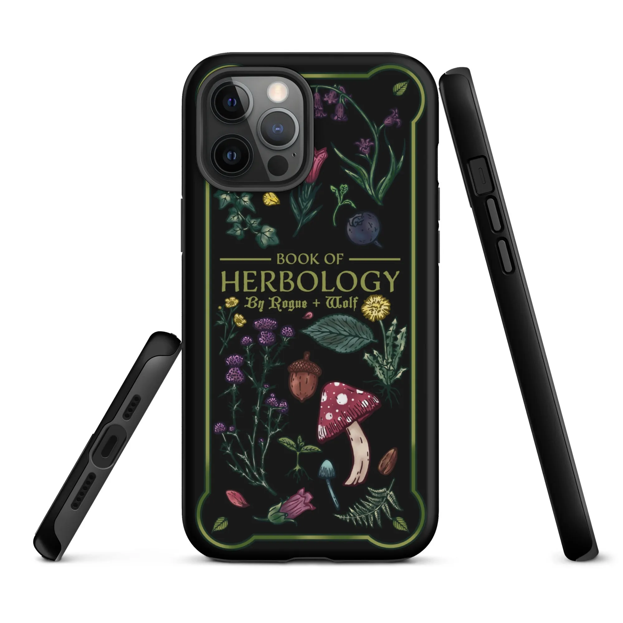 Book of Herbology Tough Phone Case for iPhone - Shockproof Witchy Phone Accessories Anti-scratch Goth Cover