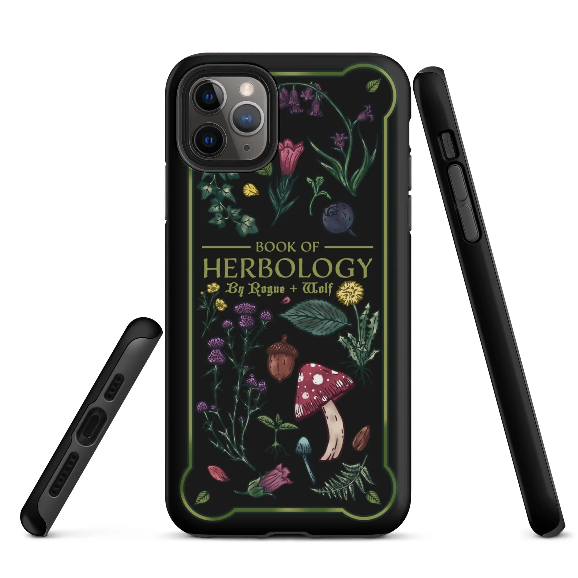 Book of Herbology Tough Phone Case for iPhone - Shockproof Witchy Phone Accessories Anti-scratch Goth Cover