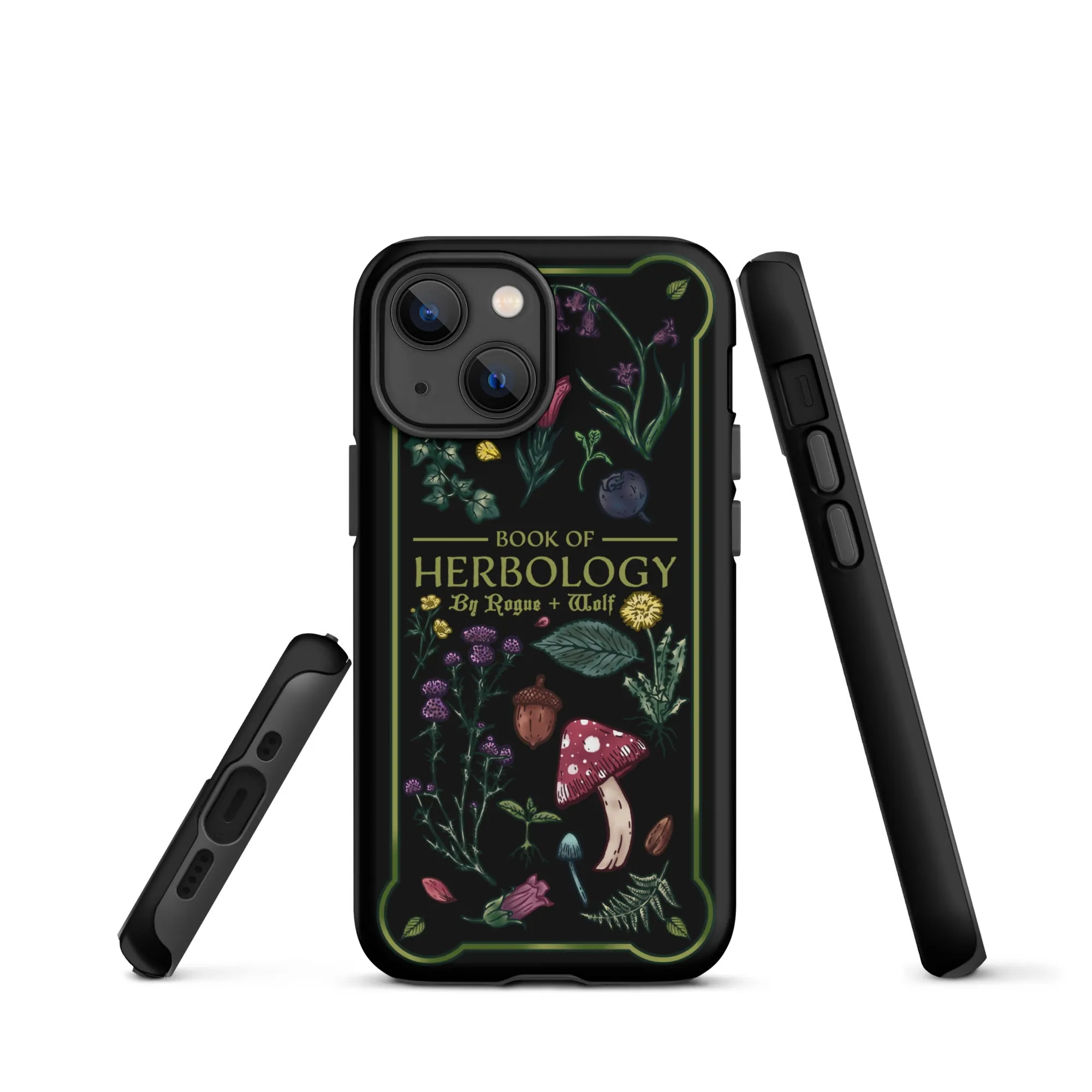 Book of Herbology Tough Phone Case for iPhone - Shockproof Witchy Phone Accessories Anti-scratch Goth Cover