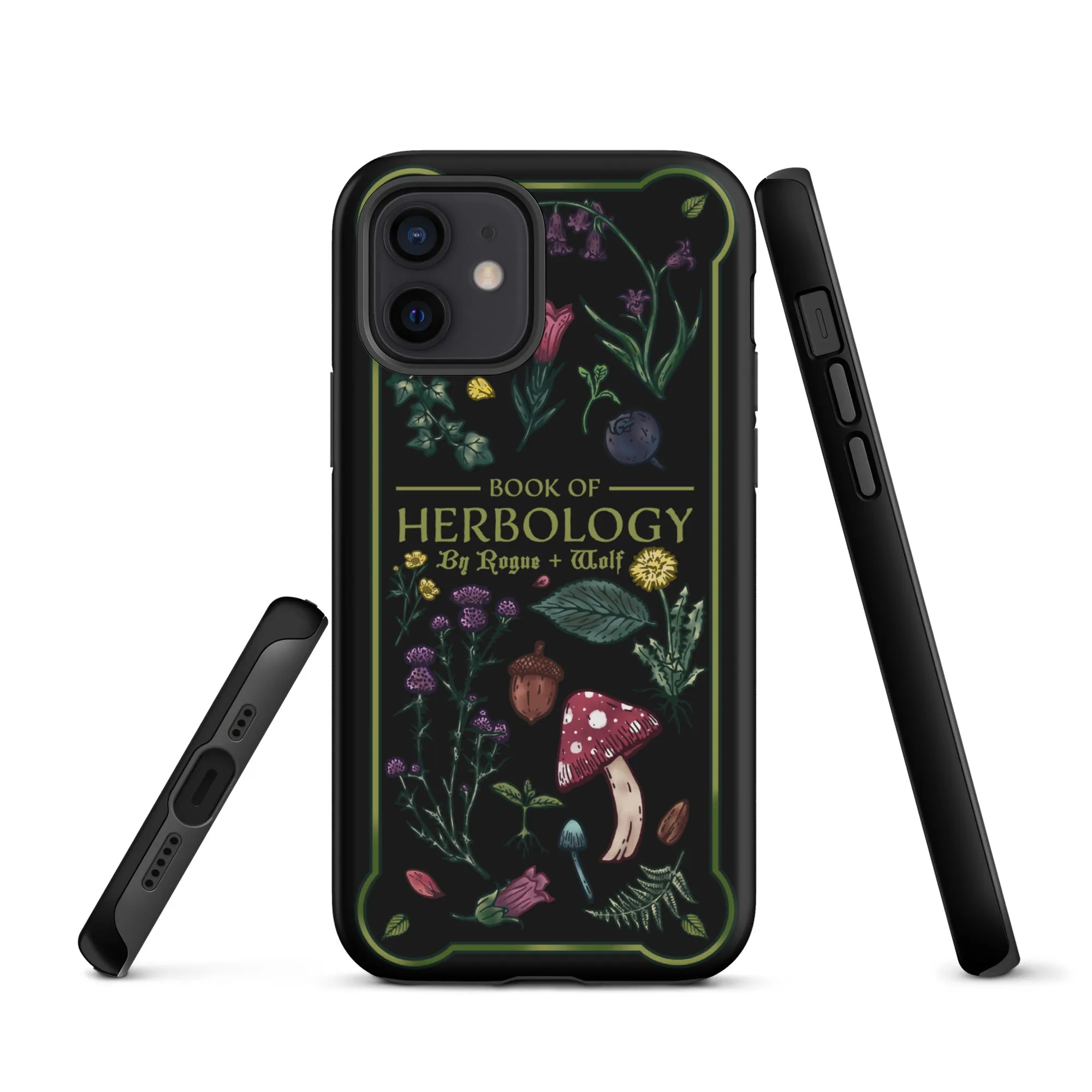 Book of Herbology Tough Phone Case for iPhone - Shockproof Witchy Phone Accessories Anti-scratch Goth Cover