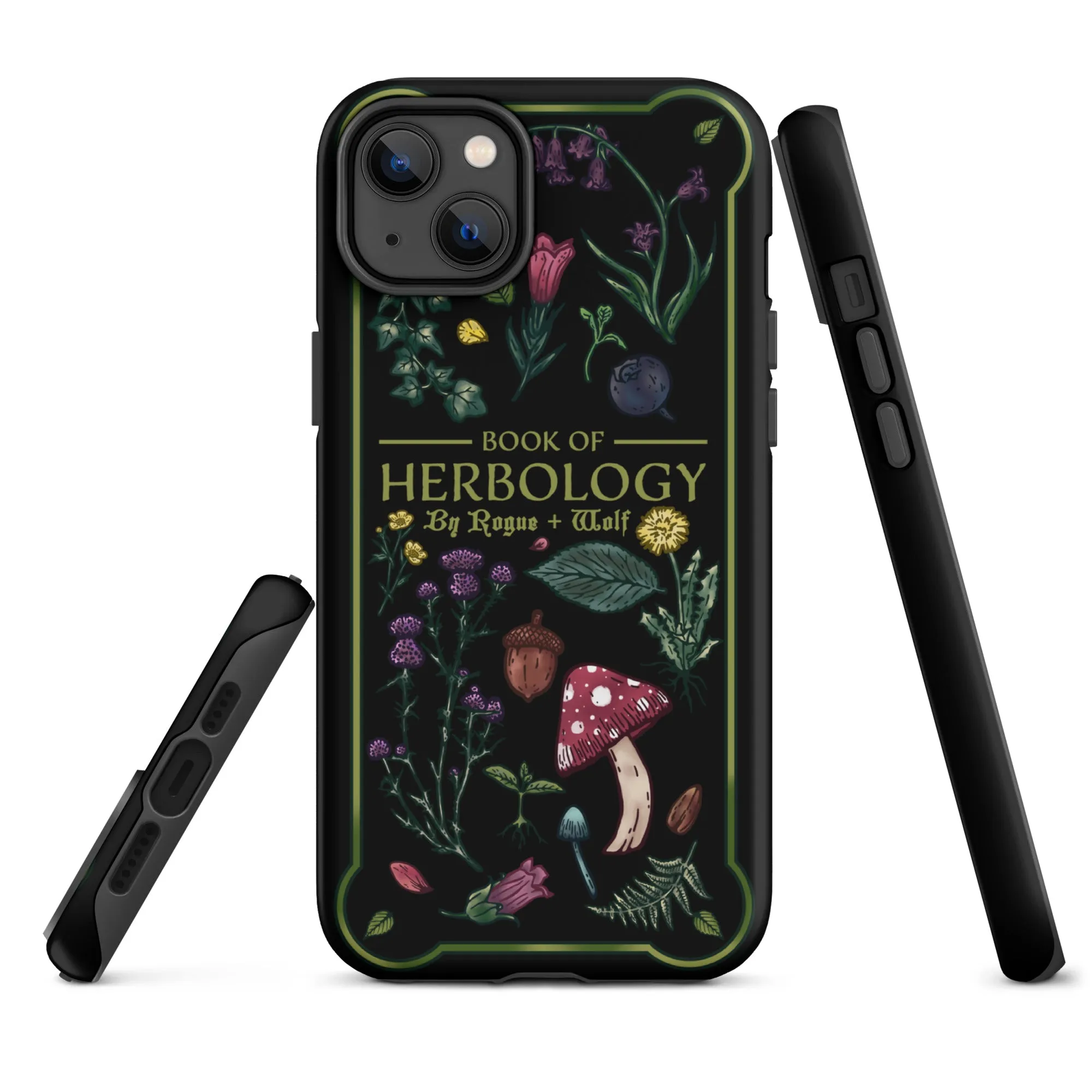 Book of Herbology Tough Phone Case for iPhone - Shockproof Witchy Phone Accessories Anti-scratch Goth Cover