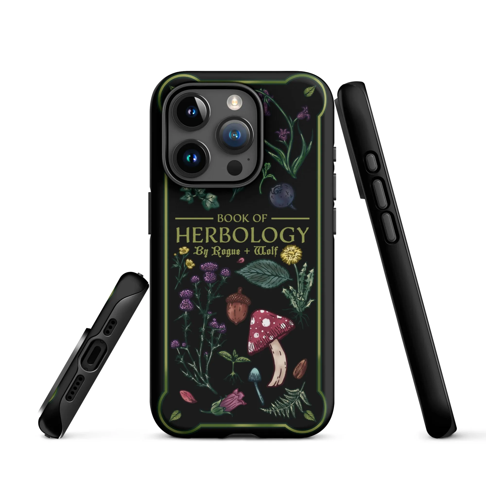 Book of Herbology Tough Phone Case for iPhone - Shockproof Witchy Phone Accessories Anti-scratch Goth Cover