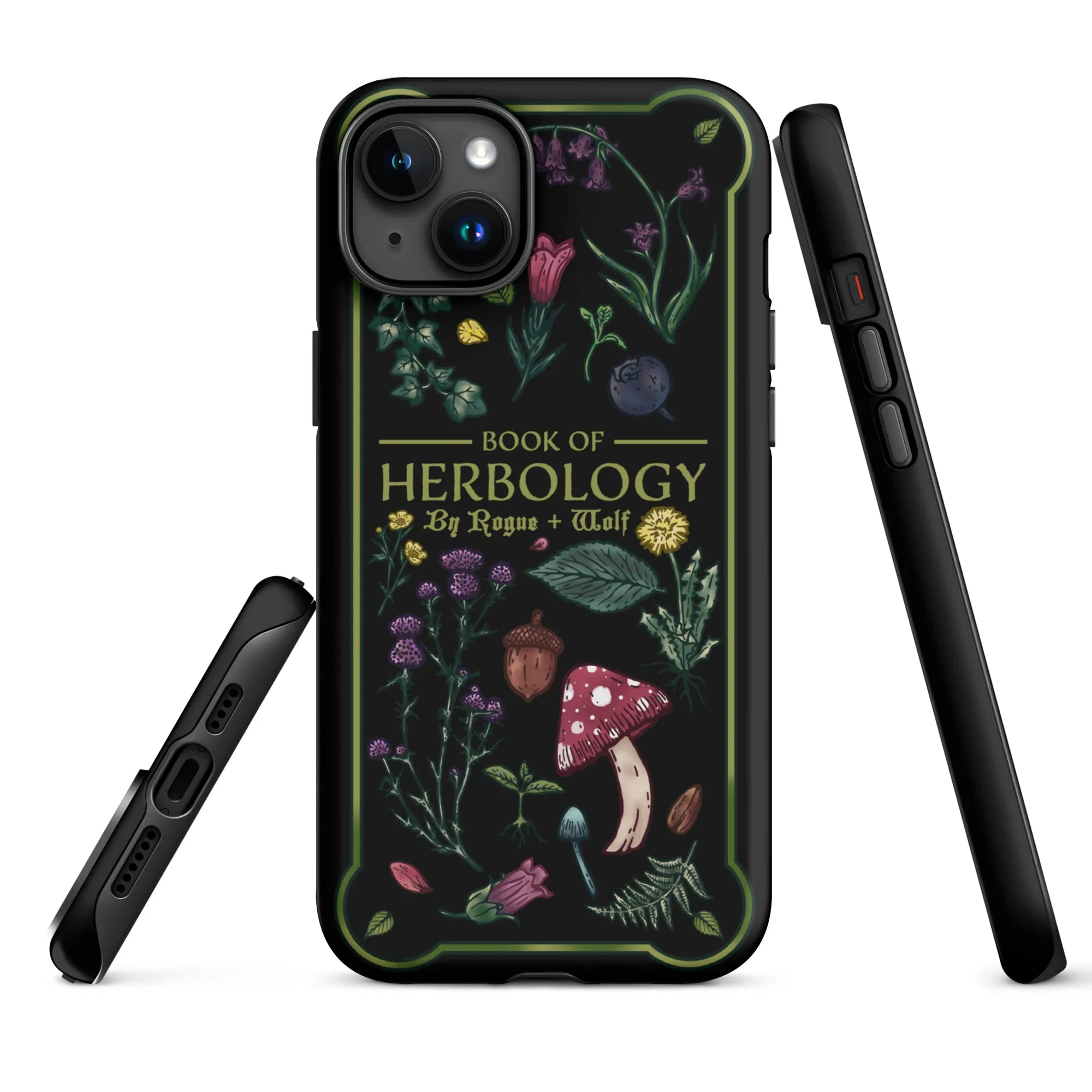 Book of Herbology Tough Phone Case for iPhone - Shockproof Witchy Phone Accessories Anti-scratch Goth Cover