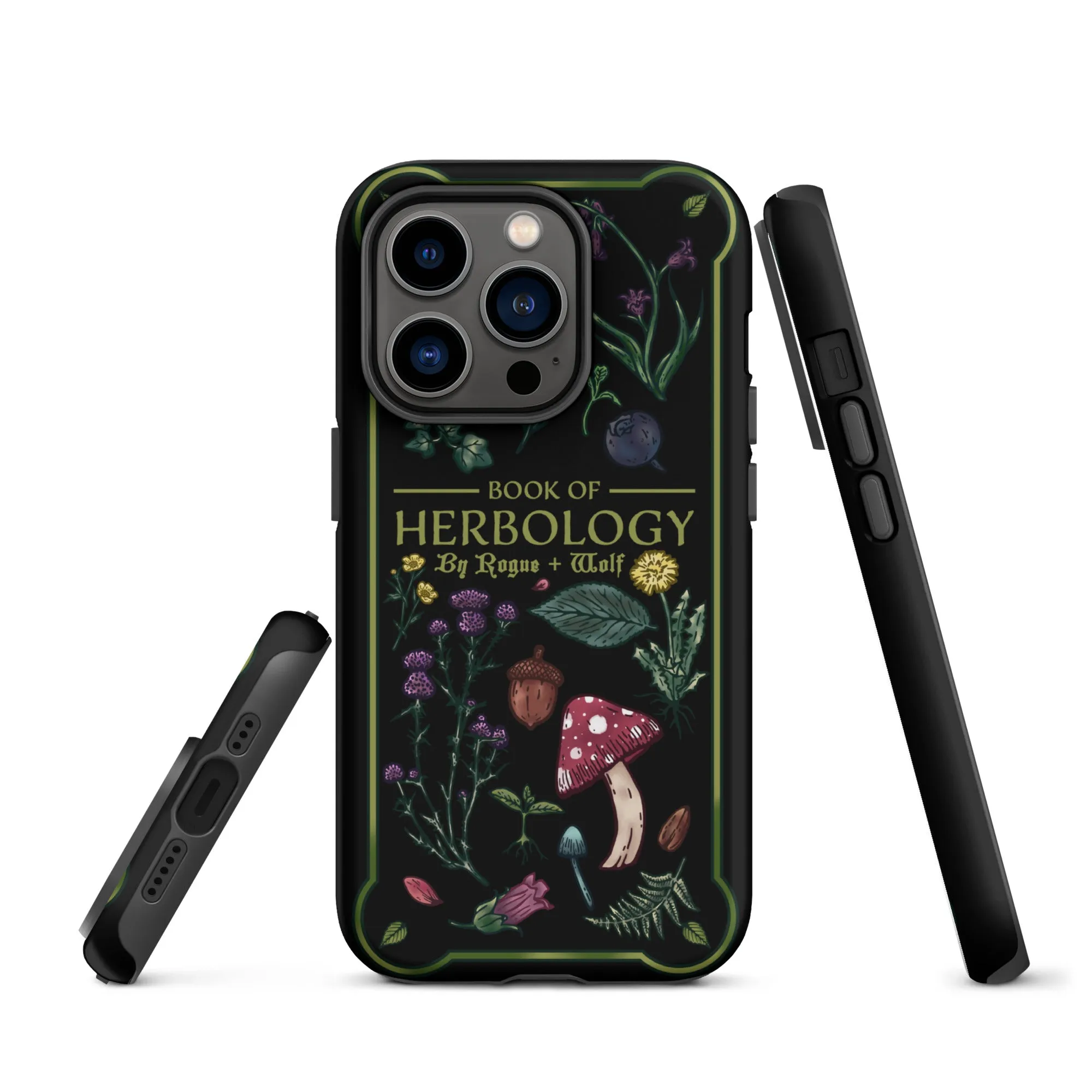 Book of Herbology Tough Phone Case for iPhone - Shockproof Witchy Phone Accessories Anti-scratch Goth Cover