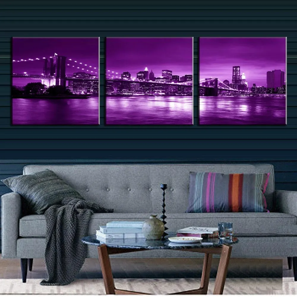 Brooklyn Bridge in Purple Night