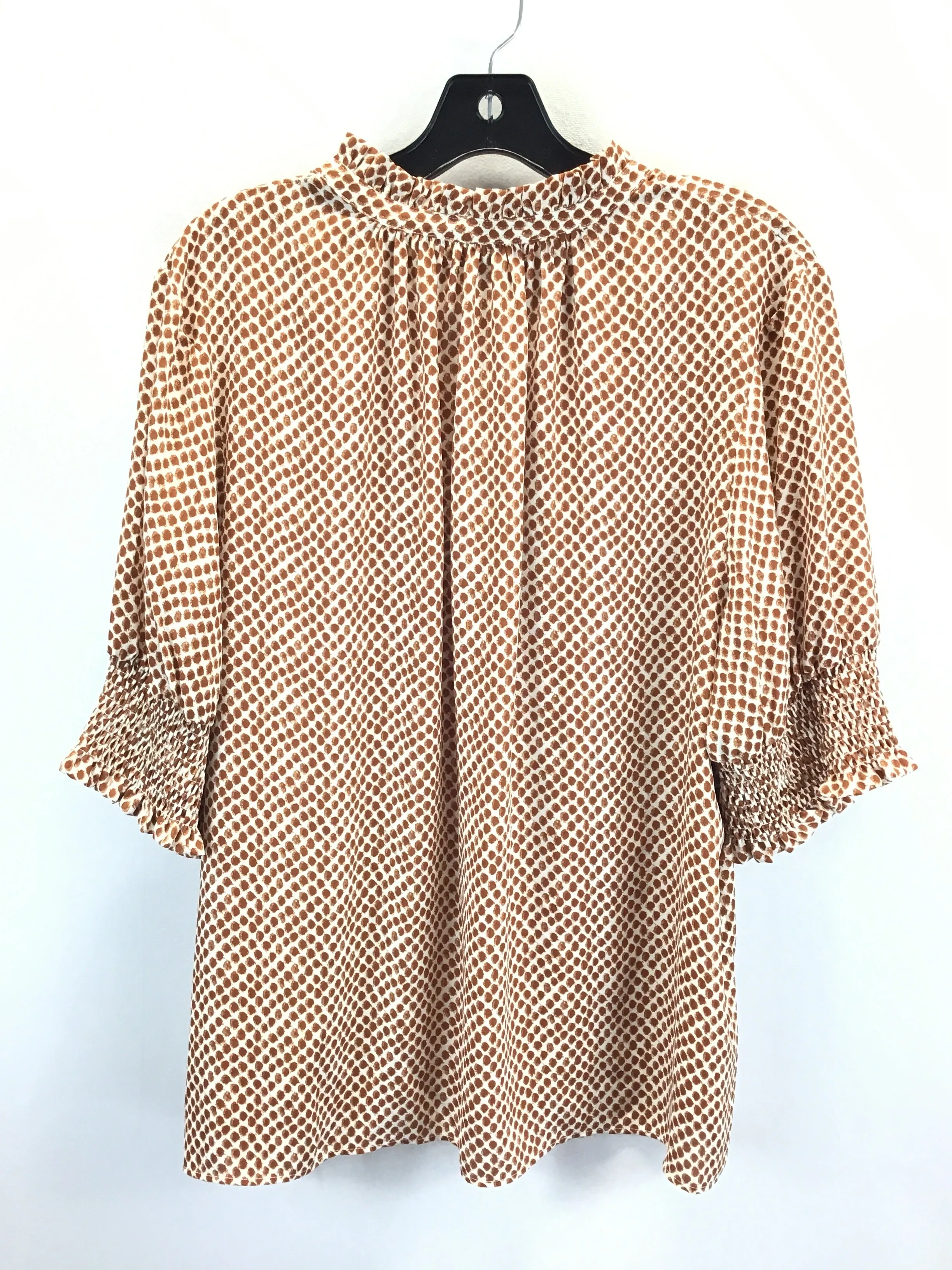 Brown & Cream Top Short Sleeve Worthington, Size Xxl