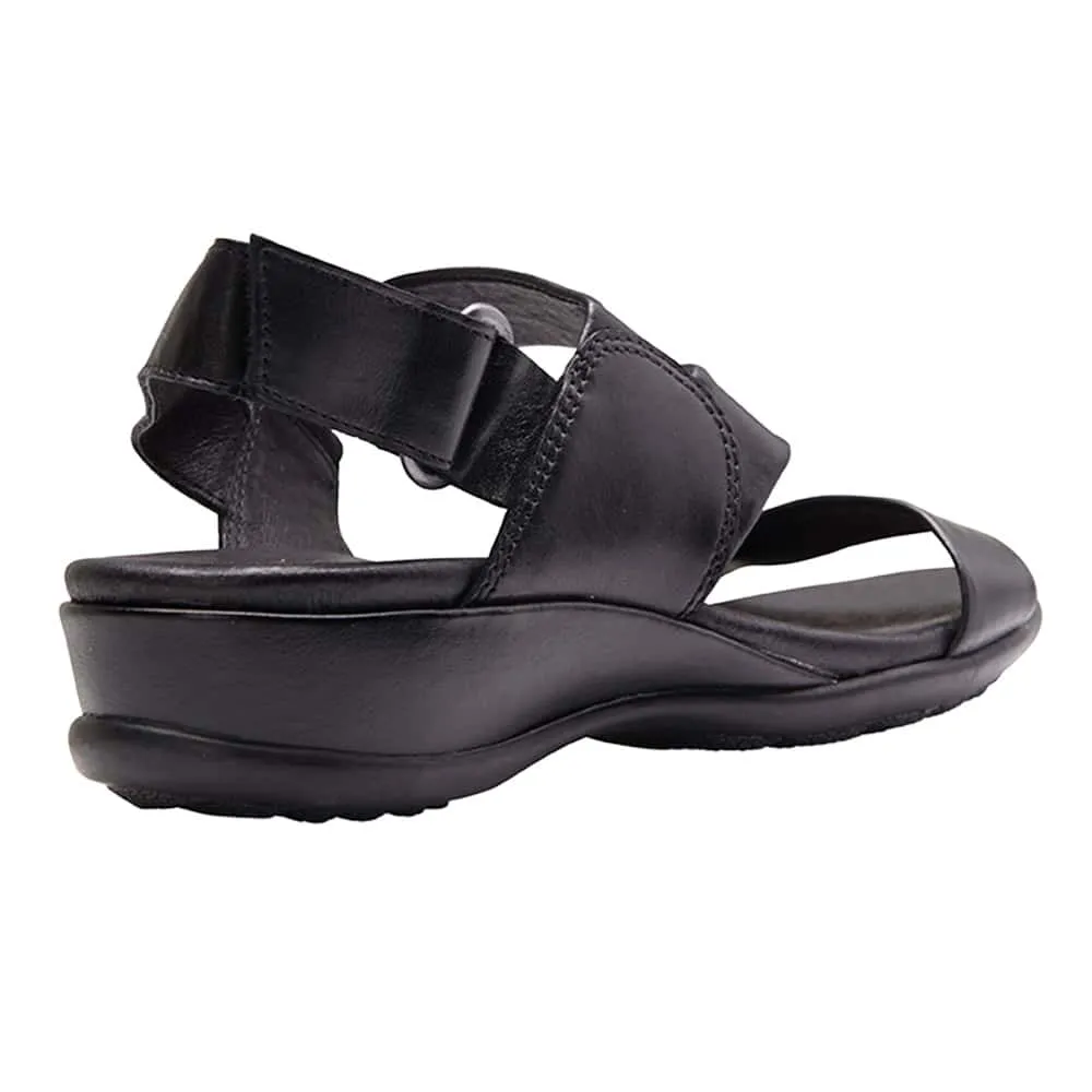 Caine Sandal in Black Leather