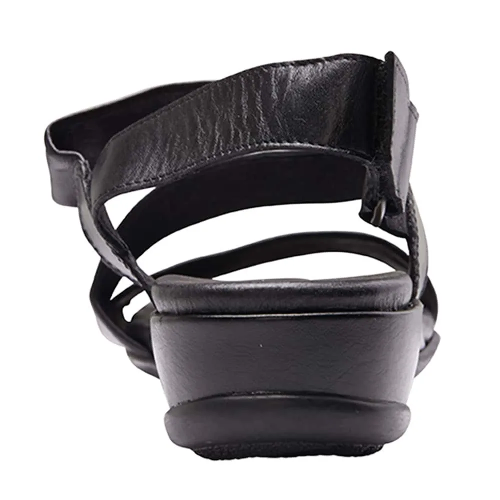 Caine Sandal in Black Leather