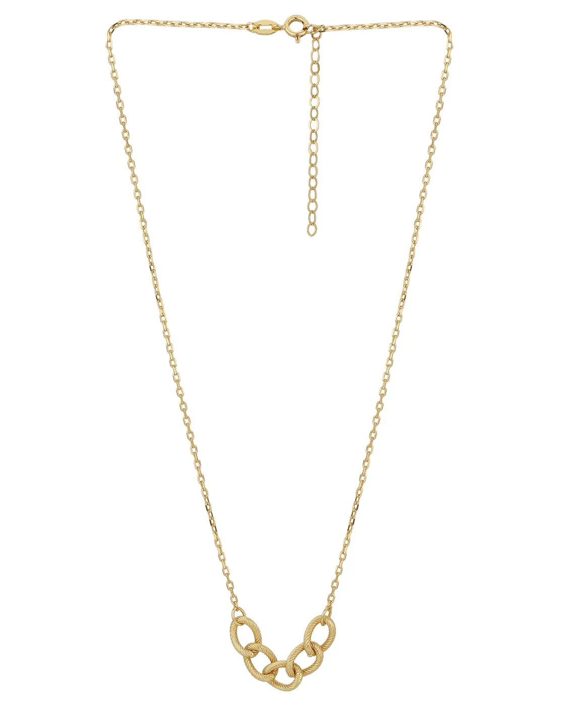 Carlton London 18Kt Gold Plated Contemporary  Necklace With Textured Links