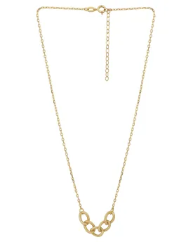 Carlton London 18Kt Gold Plated Contemporary  Necklace With Textured Links