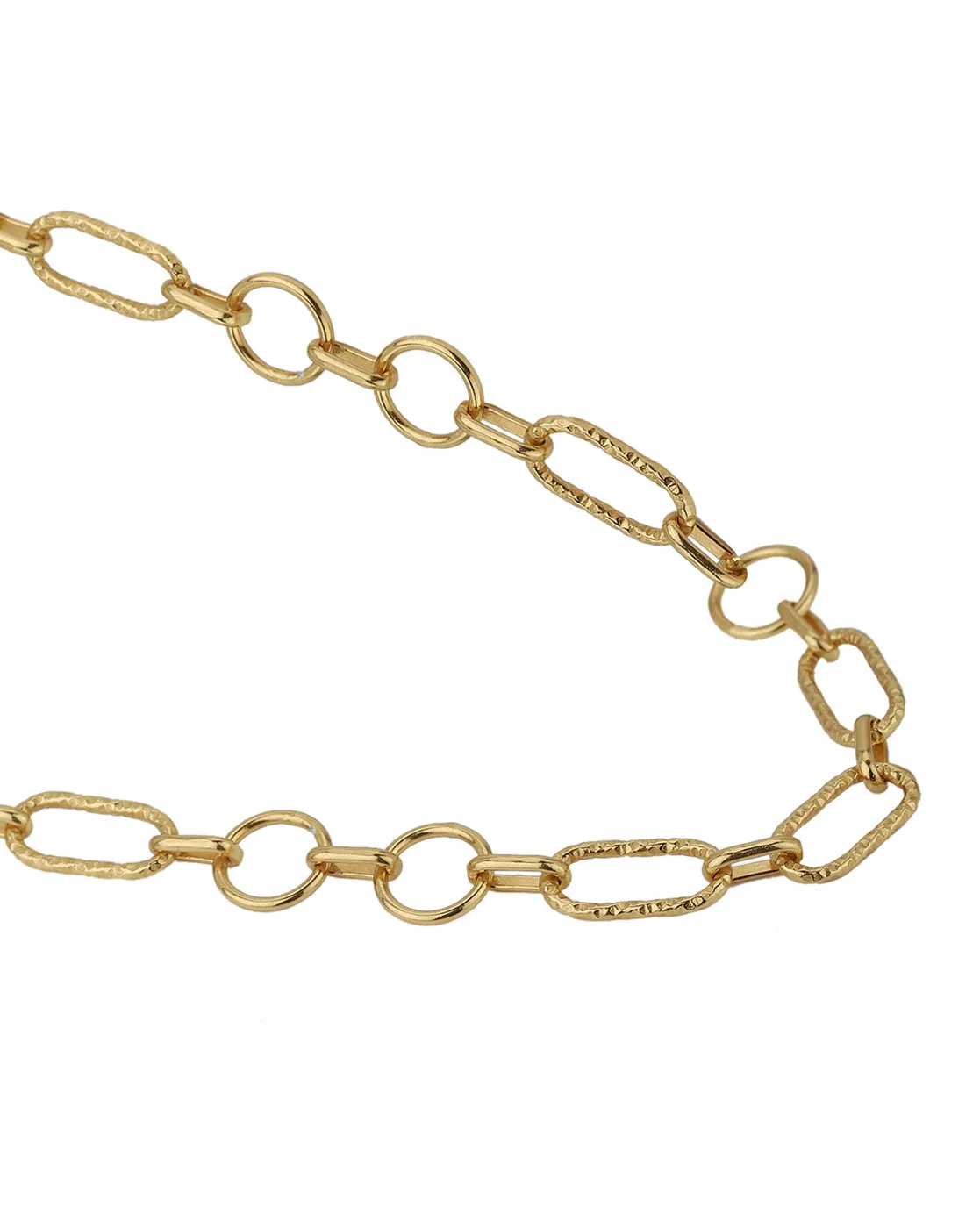 Carlton London 18Kt Gold Plated Double Chain Necklace With Links