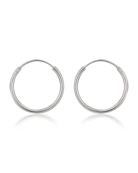 Carlton London 925 Sterling Silver  Rhodium Plated Circular Hoop Earring For Women