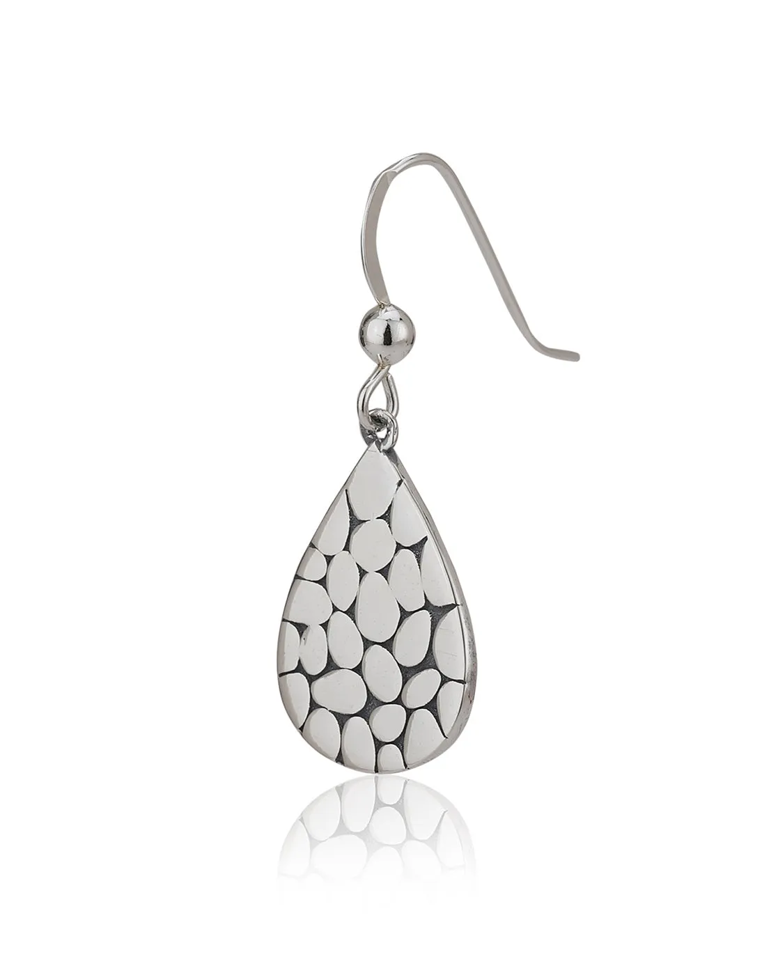 Carlton London 925 Sterling Silver Rhodium Plated Teardrop Drop Earring For Women