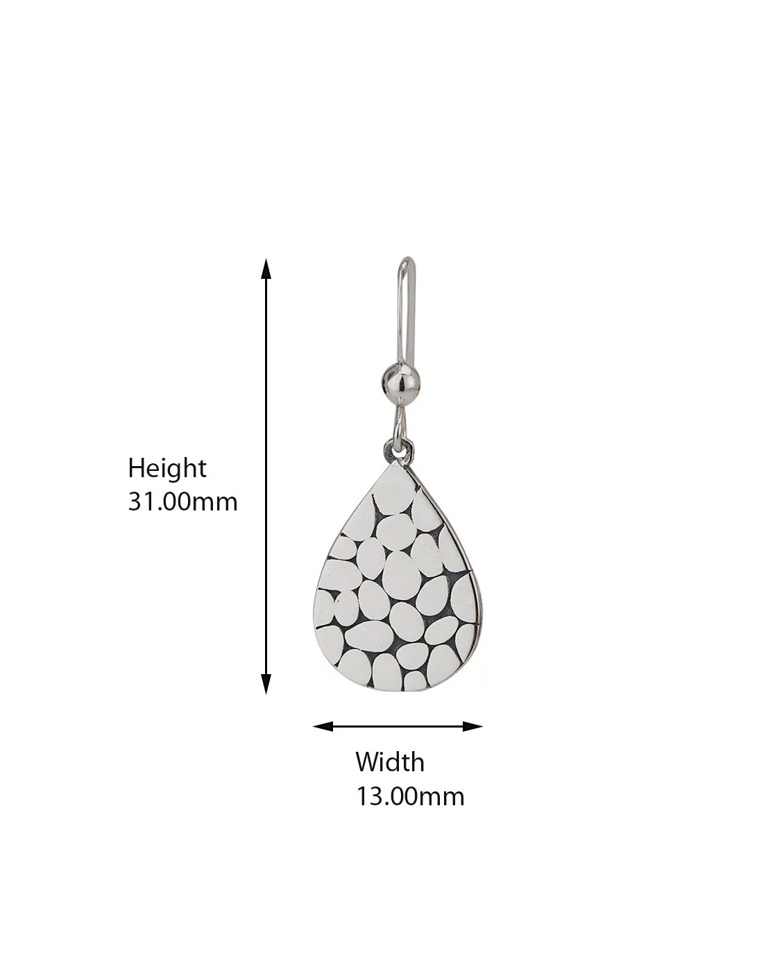 Carlton London 925 Sterling Silver Rhodium Plated Teardrop Drop Earring For Women