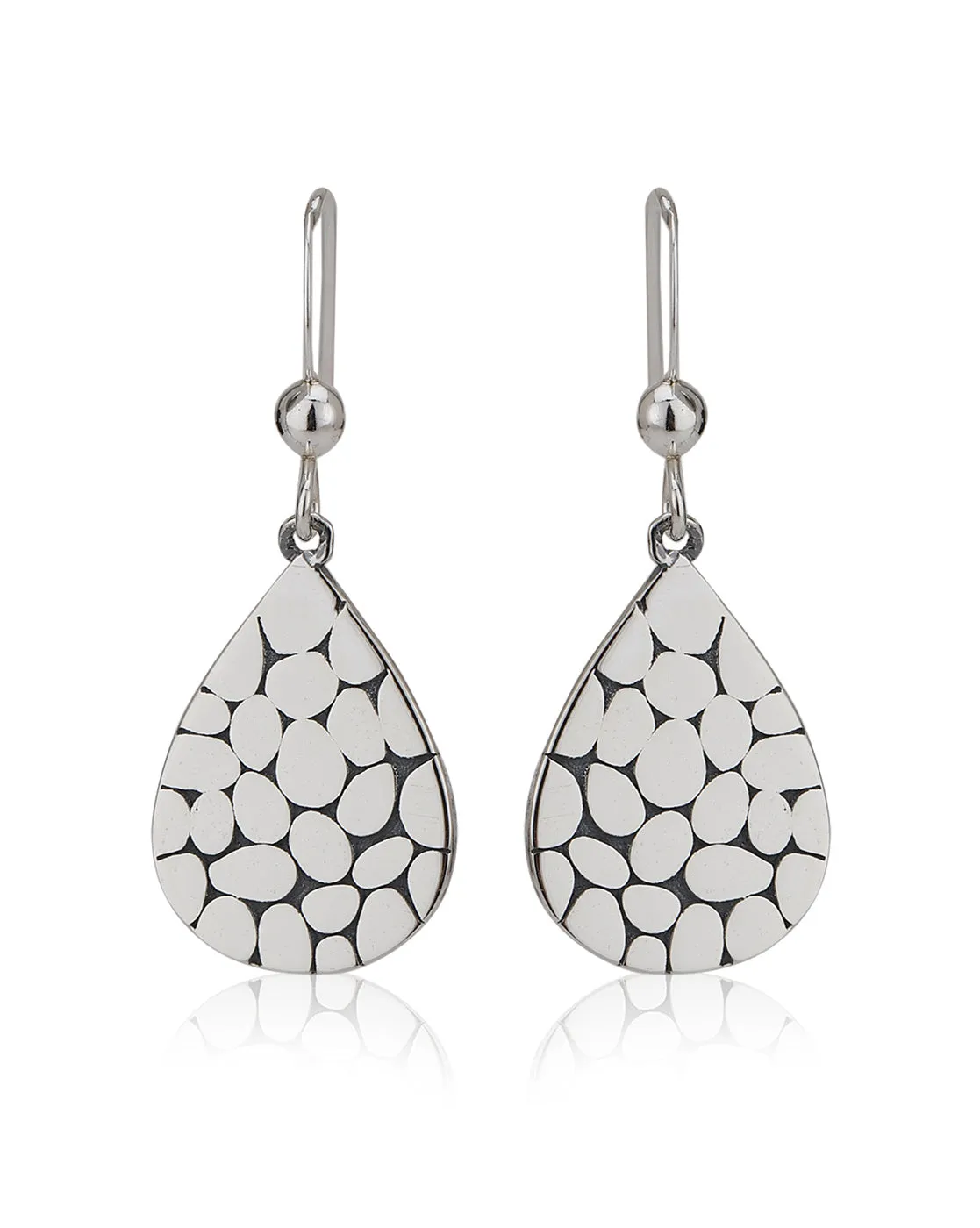 Carlton London 925 Sterling Silver Rhodium Plated Teardrop Drop Earring For Women