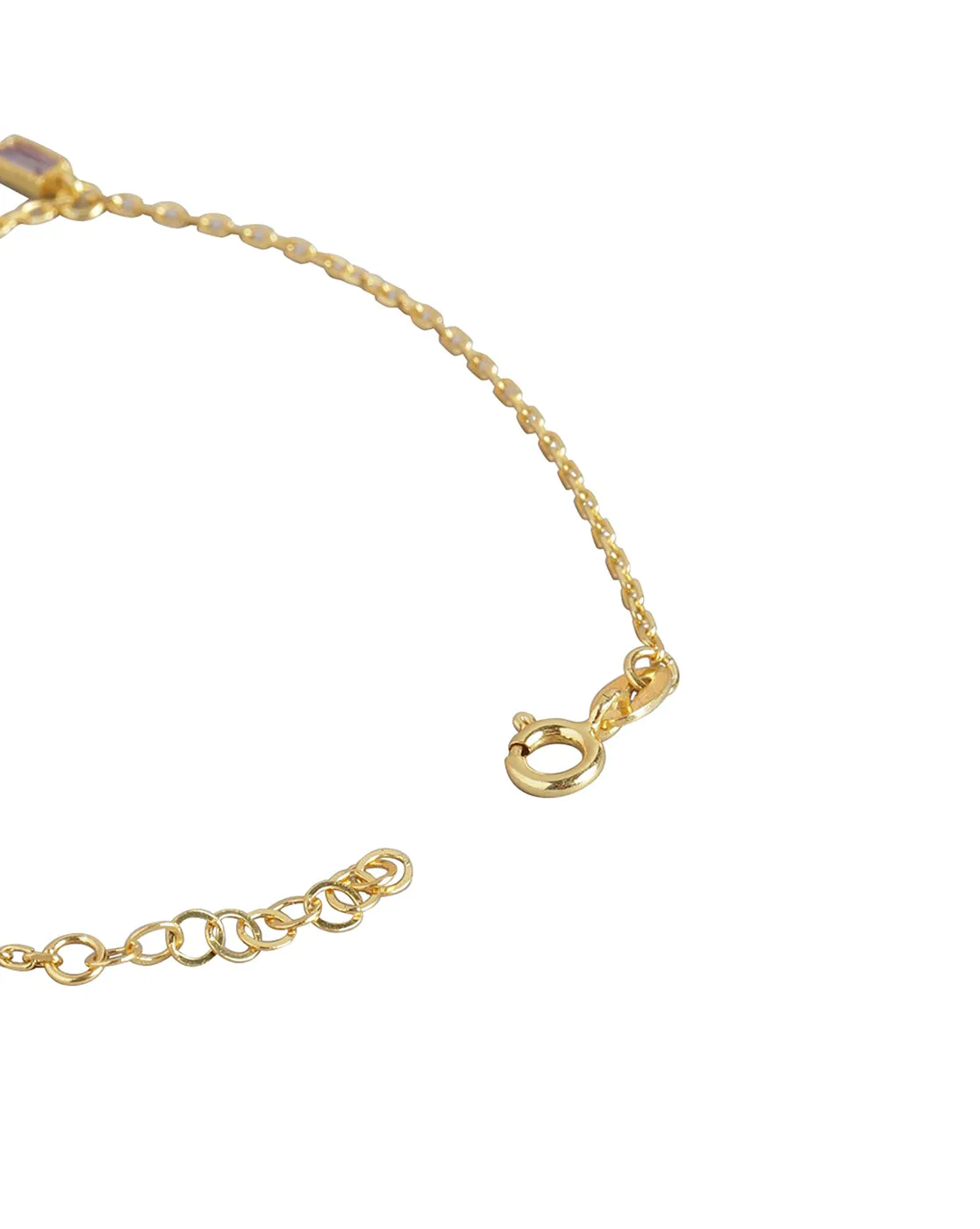 Carlton London Gold Plated Cz Studded Charm Bracelet For Women