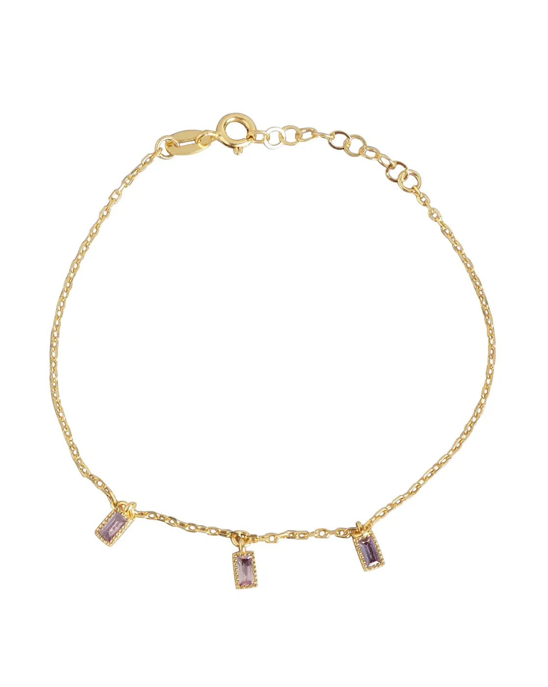 Carlton London Gold Plated Cz Studded Charm Bracelet For Women