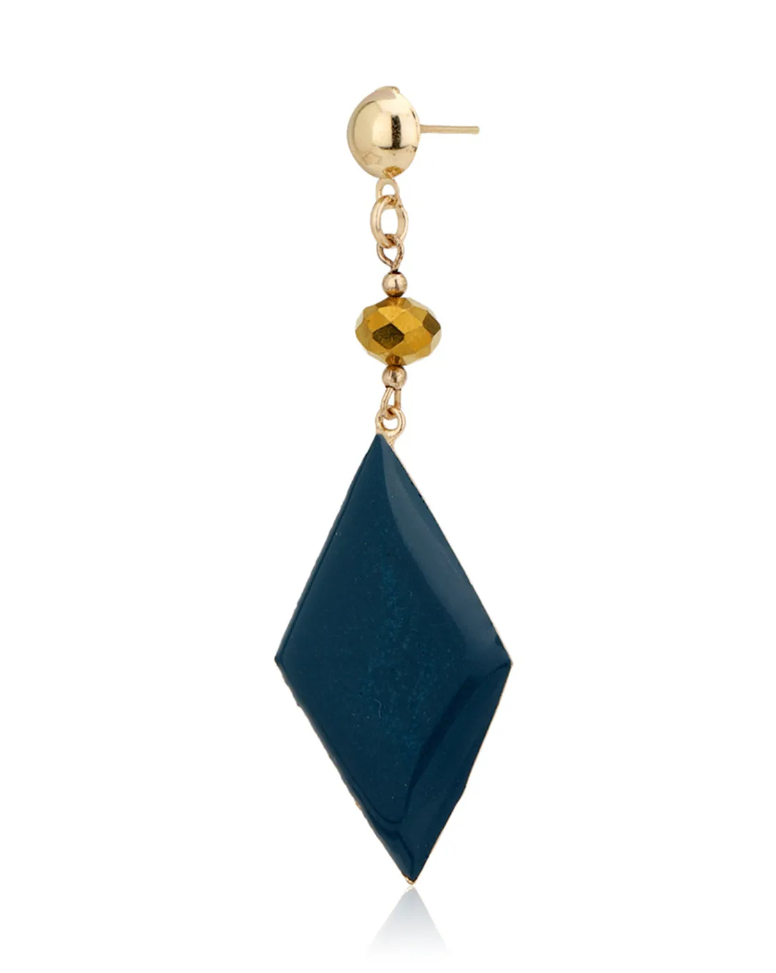 Carlton London Gold Plated Enamel Contemporary Drop Earring With Dangling Stone