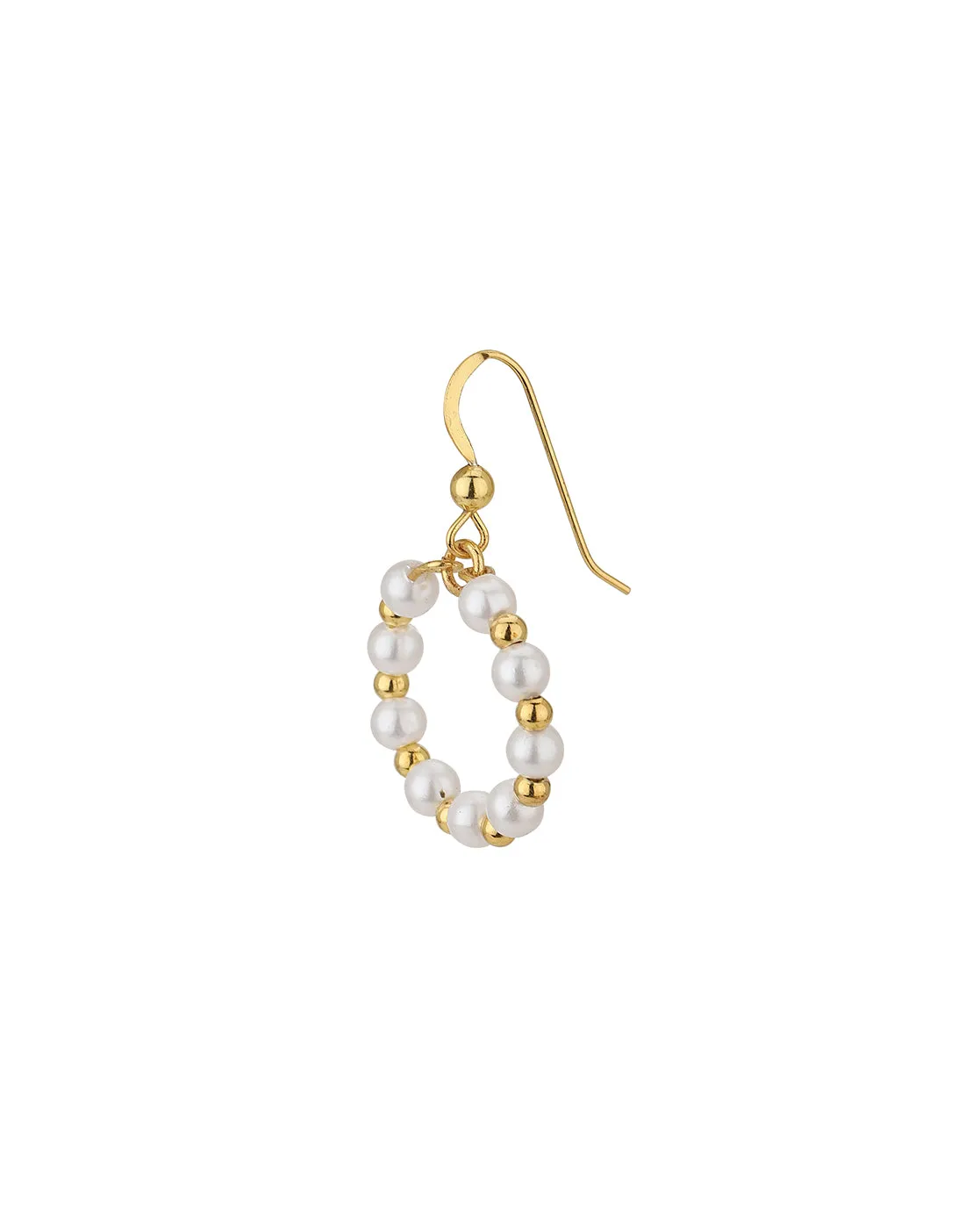 Carlton London Gold Plated White Pearl Circular Drop Earring For Women