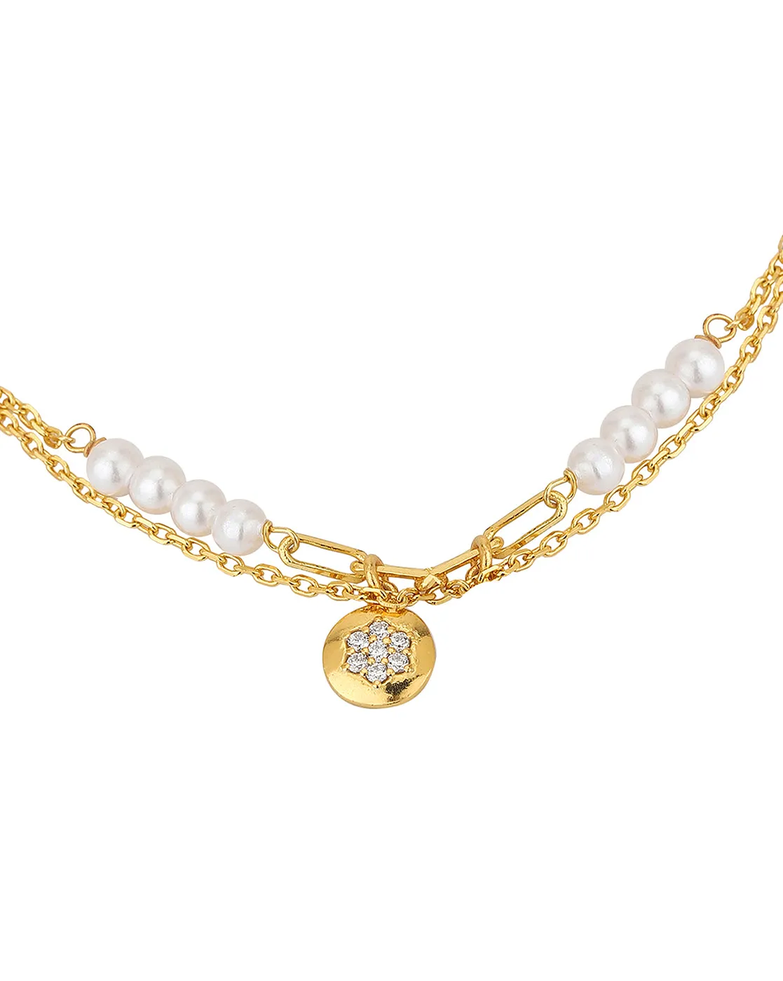 Carlton London Gold Plated With Pearls Bracelet For Women