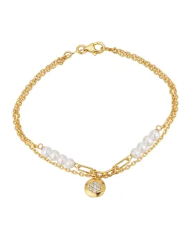 Carlton London Gold Plated With Pearls Bracelet For Women