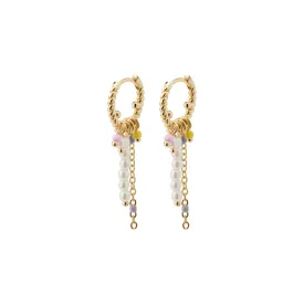 CHATERINE pastel colored twirl hoop earrings gold-plated