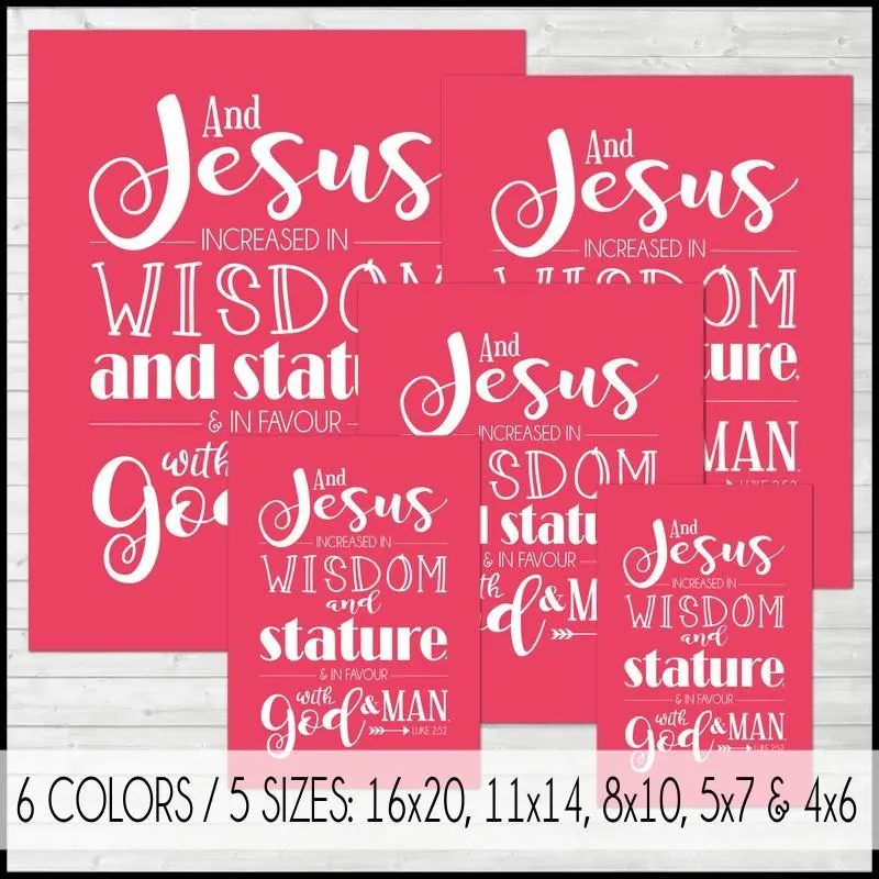 Children & Youth {LUKE 2:52} Scripture Art PRINTABLE