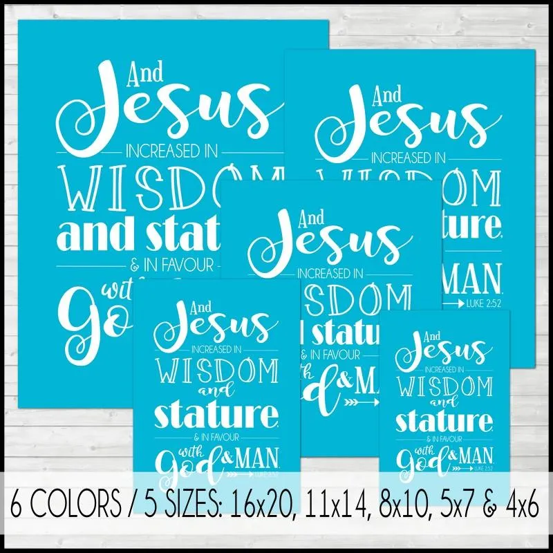 Children & Youth {LUKE 2:52} Scripture Art PRINTABLE