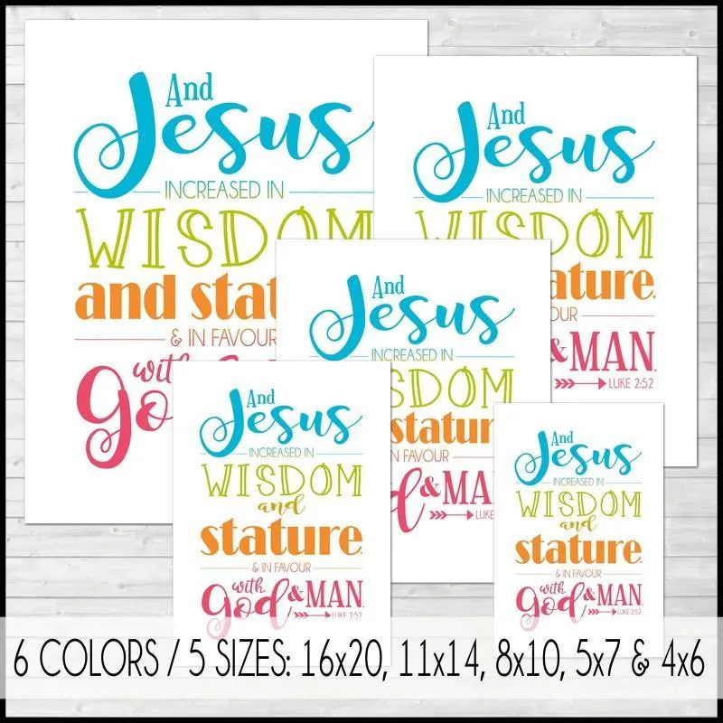 Children & Youth {LUKE 2:52} Scripture Art PRINTABLE