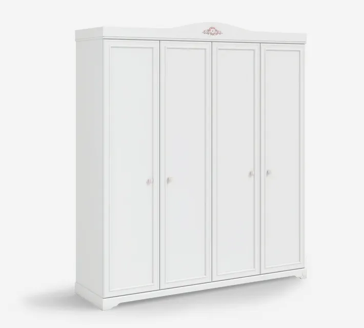 Cilek Rustic White 4-Doors Wardrobe