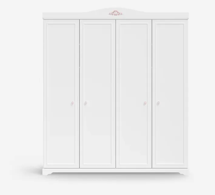 Cilek Rustic White 4-Doors Wardrobe