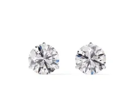 Classic Three Prong 1.42CT Diamond Stud Earrings