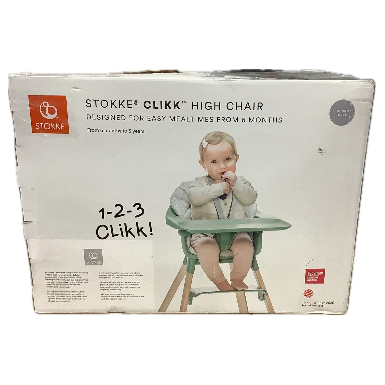 Clikk High Chair - Cloud Grey