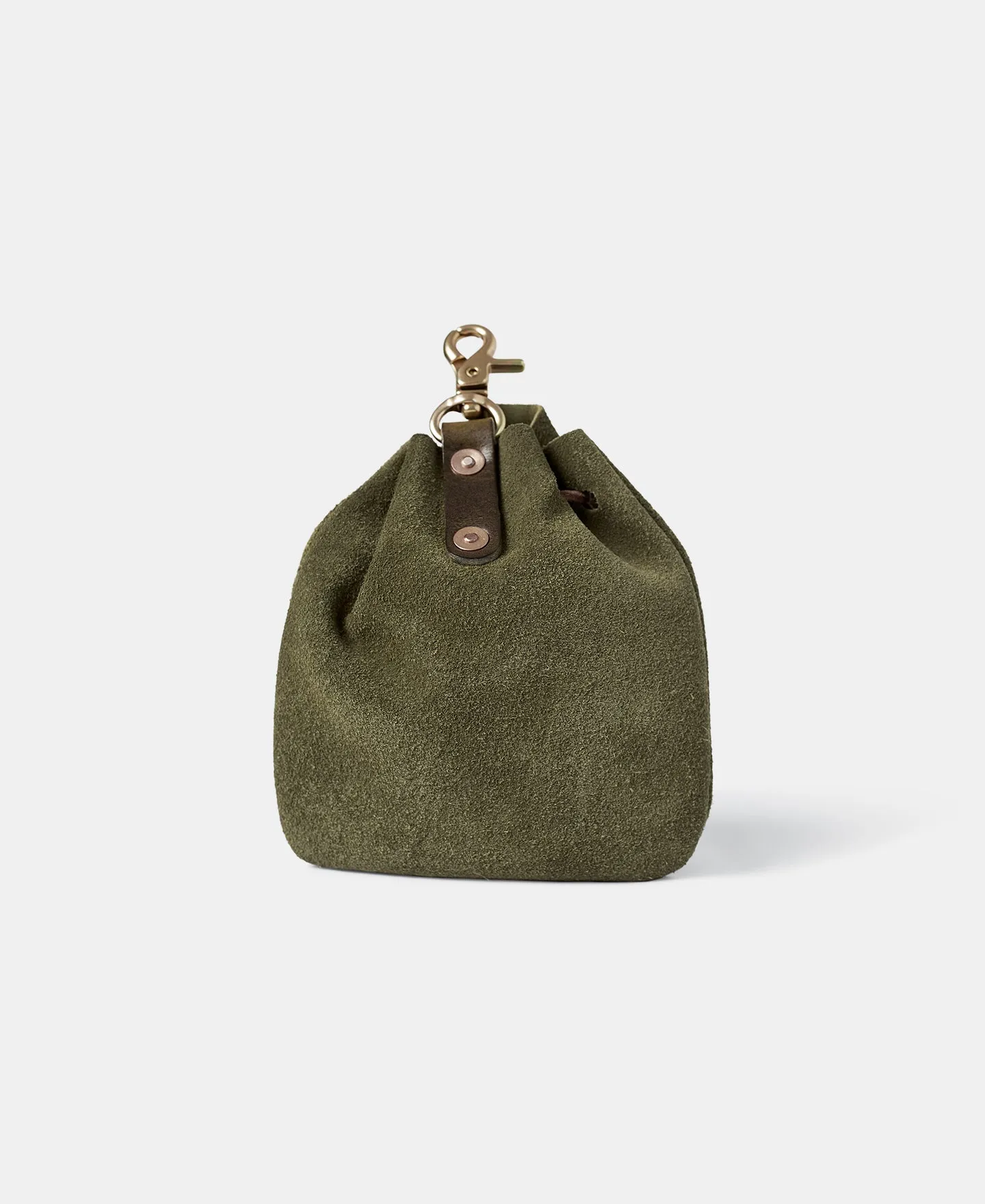 Colored Glaze Drawstring Coin Pouch - Olive