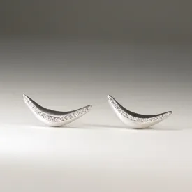 Crescent Earrings with Diamonds