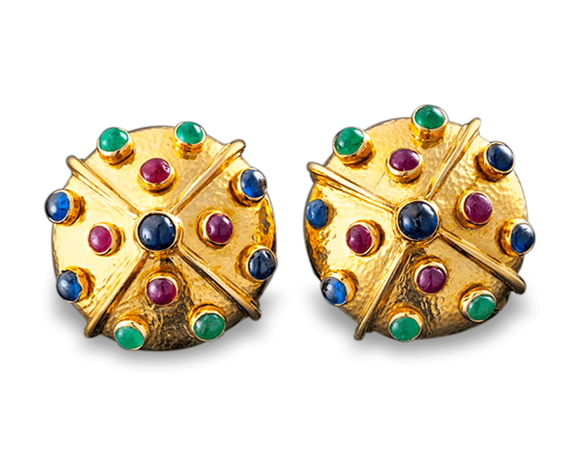 David Webb Multi-Color Gemstone Earrings