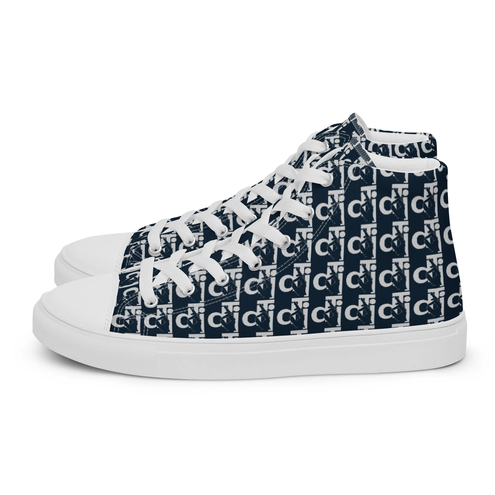 Descendants of the Island Navy and Grey Women’s high top canvas shoes