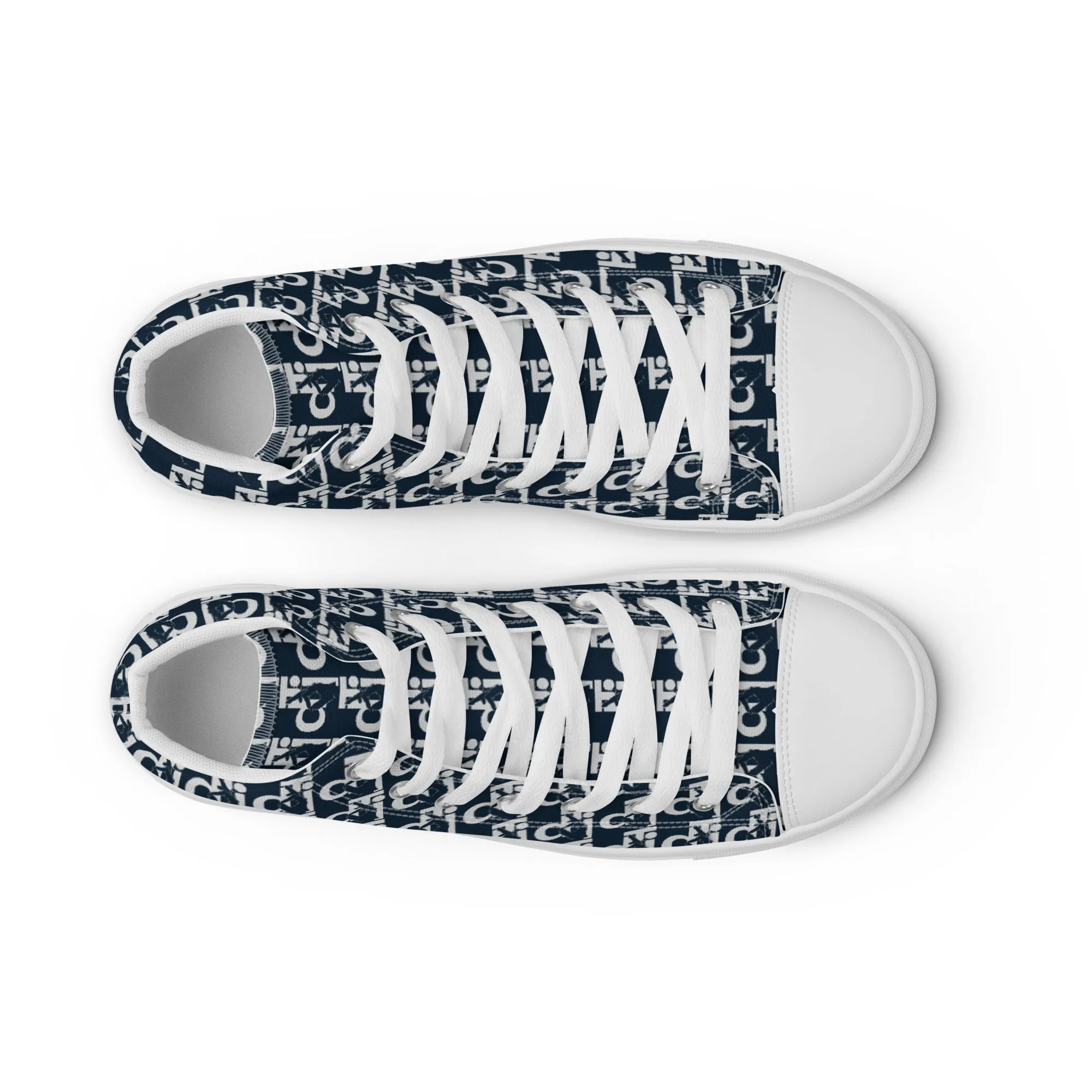 Descendants of the Island Navy and Grey Women’s high top canvas shoes