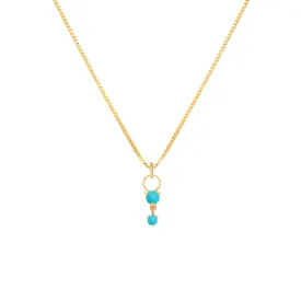 Deux Drop Necklace | Turquoise