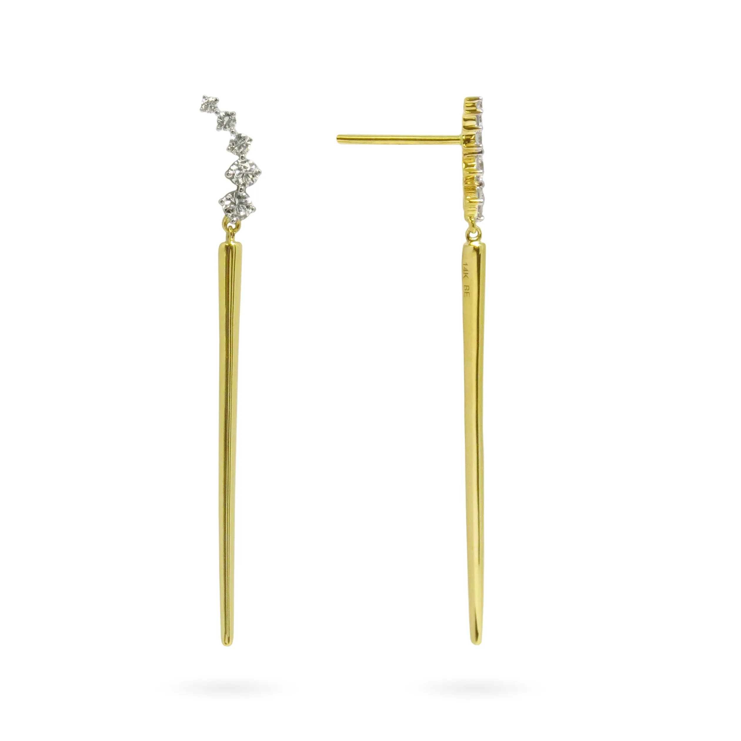 Diamond and Bar Drop Earrings