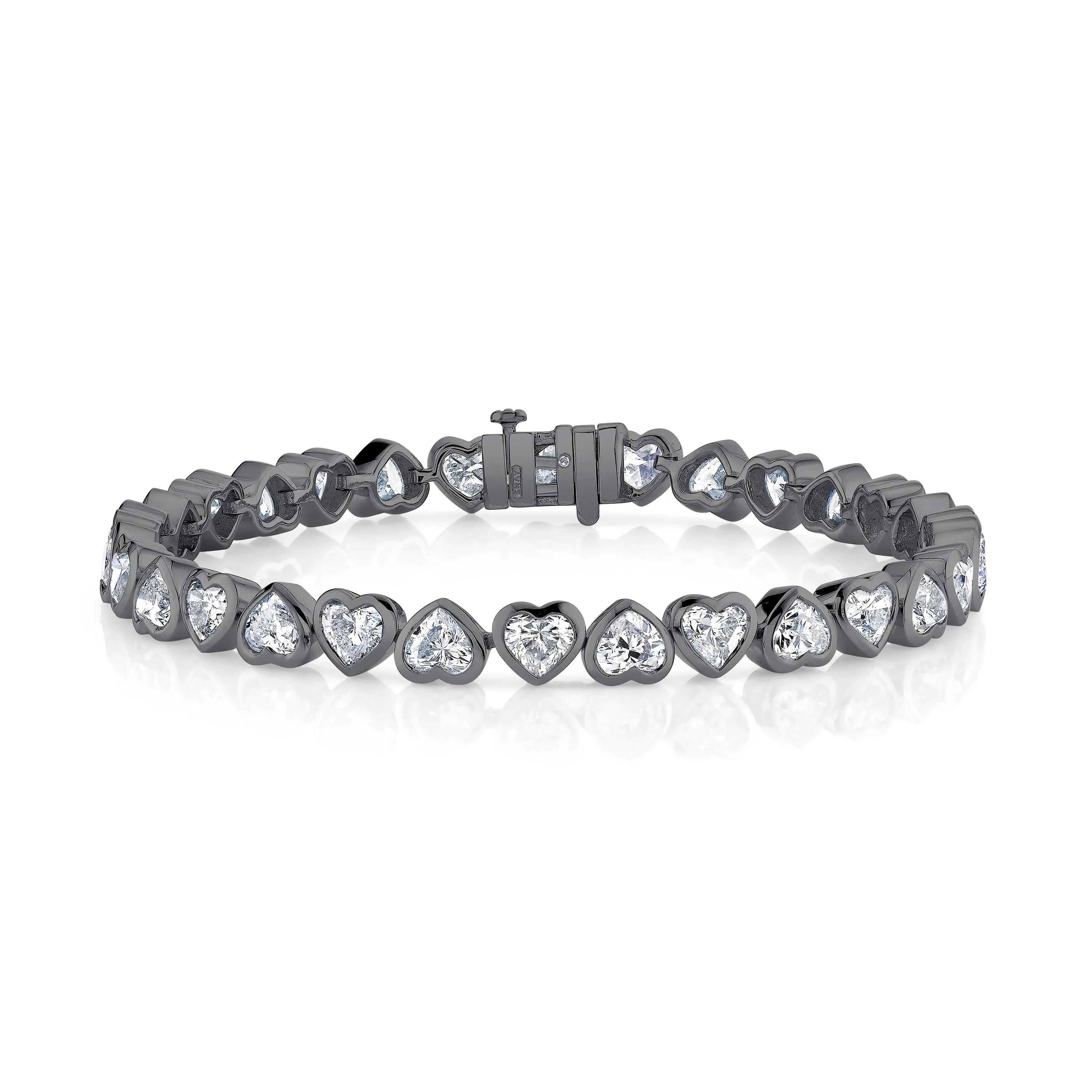 DIAMOND BEZEL HEART TENNIS BRACELET