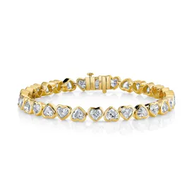 DIAMOND BEZEL HEART TENNIS BRACELET