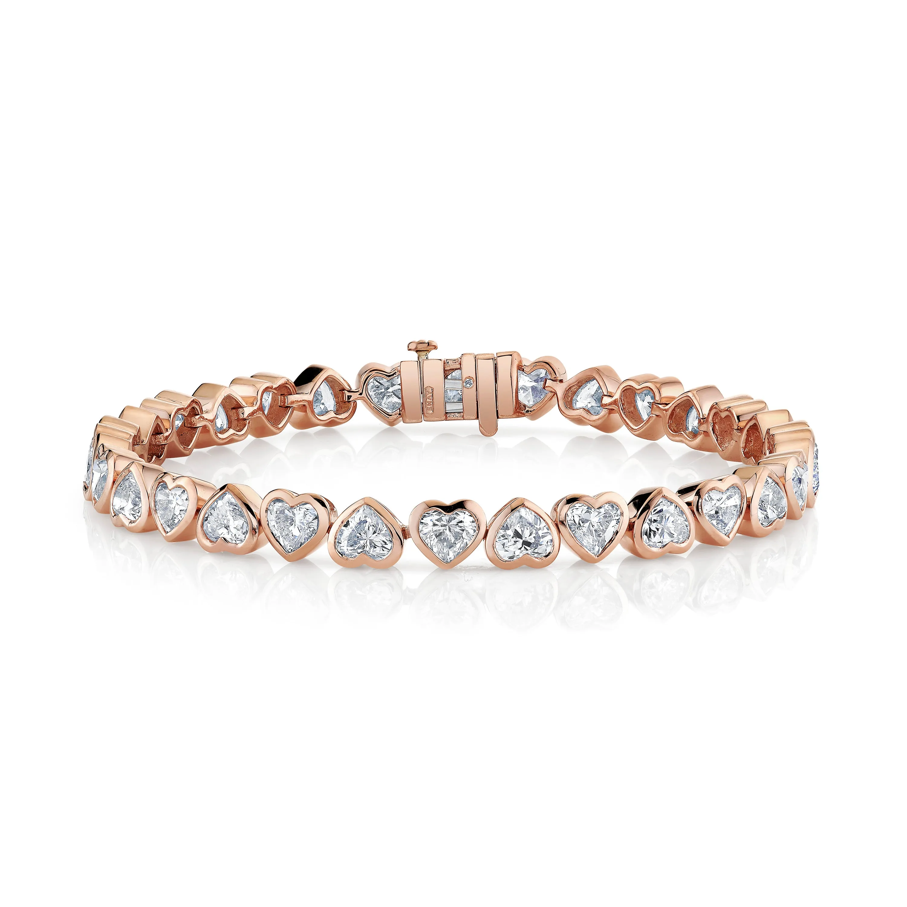 DIAMOND BEZEL HEART TENNIS BRACELET