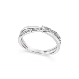 Diamond Crossover Detail Ring