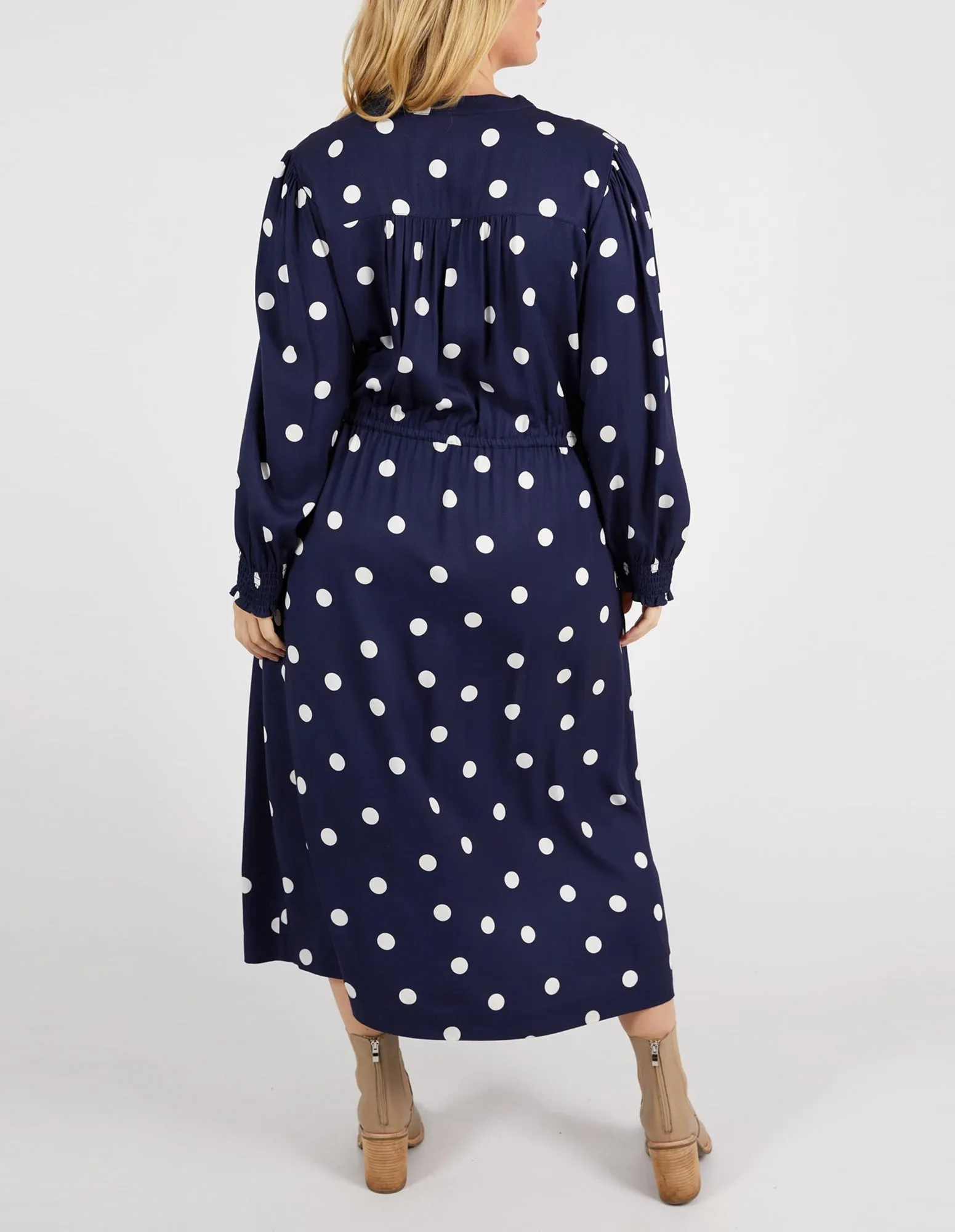 Dottie Dress Navy Spot Print