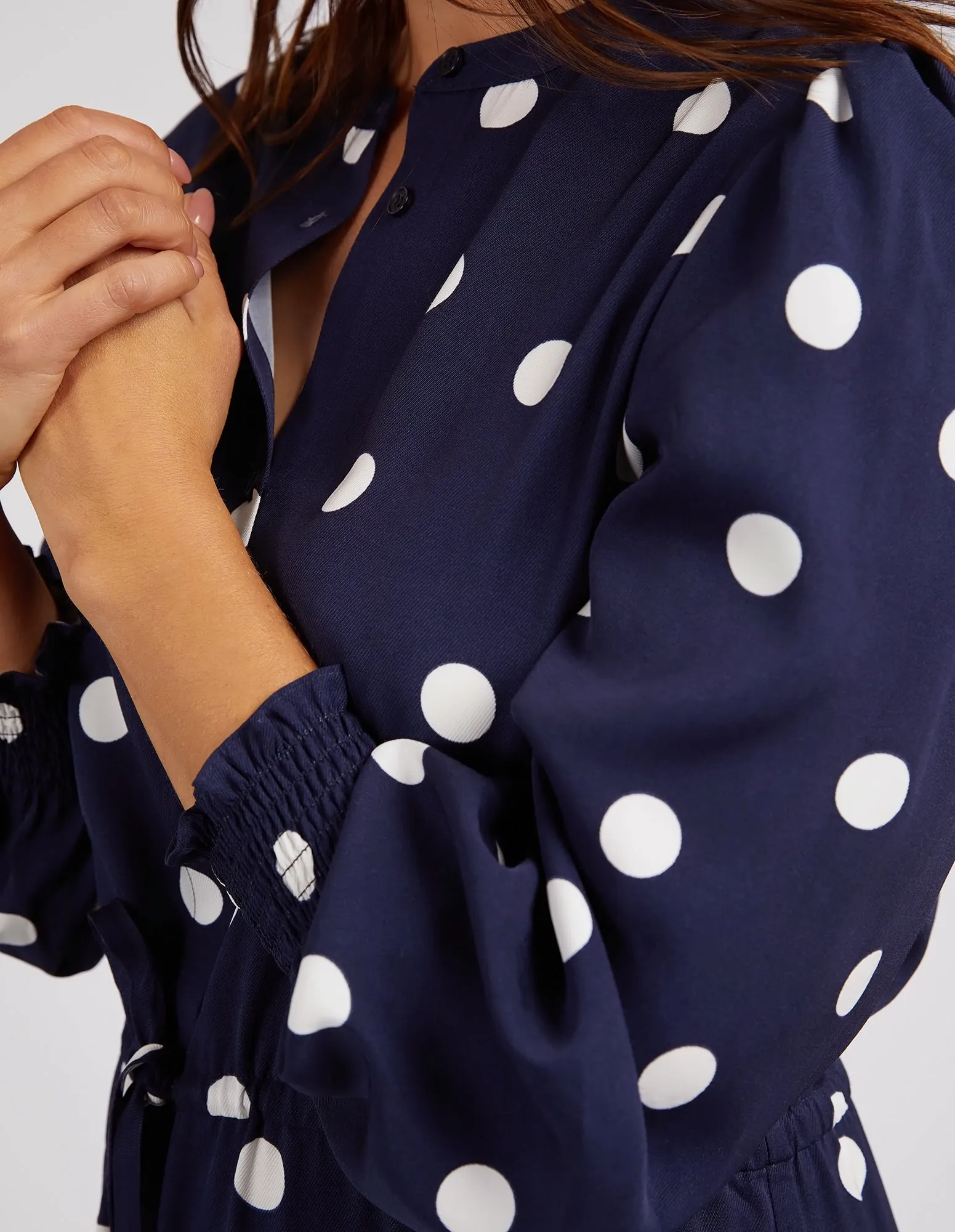 Dottie Dress Navy Spot Print