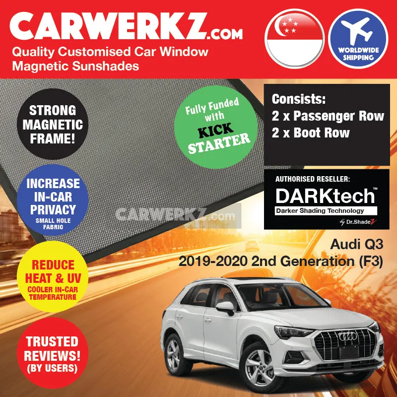 Dr Shadez DARKtech Audi Q3 2018-Current 2nd Generation (F3) Germany SUV Customised Window Magnetic Sunshades