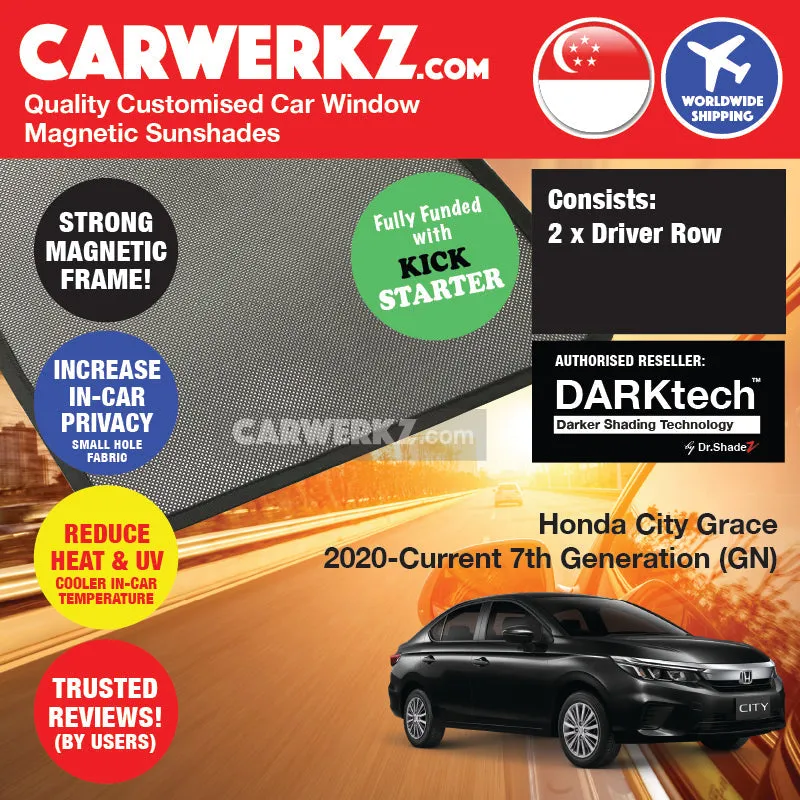 Dr Shadez DARKtech Honda City 2019-Current 7th Generation (GN) Japan Sedan Customised Window Magnetic Sunshades 6 Pieces