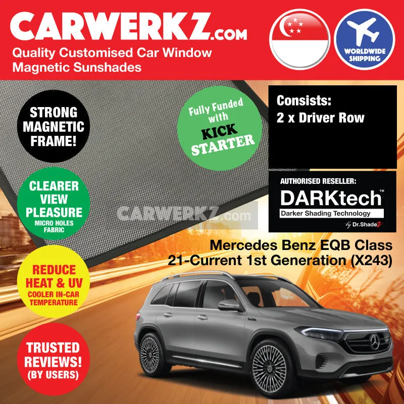 Dr Shadez DARKtech Mercedes Benz EQB Class 2021-Current 1st Generation (X243) Germany Electric SUV Customised Window Magnetic Sunshades